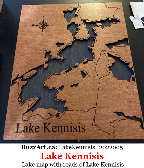 Lake map with roads of Lake Kennisis